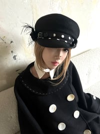 Image 11 of Black Polka Dot Floral Straw Hat