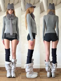 Image 6 of Knit Top with Fur Collar and Tie