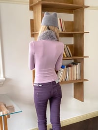 Image 13 of Knit Top with Fur Collar and Tie