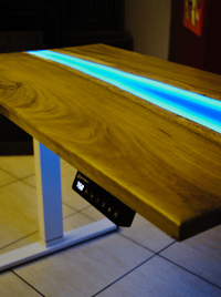 Image 2 of RGB River Resin Desk - Electric or Fixed