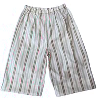 Image 1 of little pants ~ white, green and red stripe