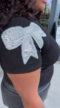 Image 2 of Bow & glitter shirt