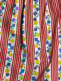 Image 1 of little pants ~ red stripes and square flowers