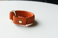 Image 4 of Braided Ring Leather Bracelet, Orange Clay