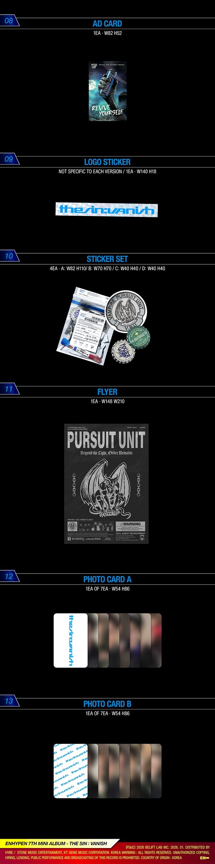 Image of [PRE-ORDER] Enhypen ‘THE SIN: VANISH’ + Weverse Shop POBs