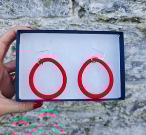 Image of Red Teardrop Earrings