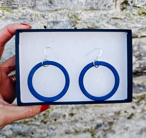 Image of Blue Hoop Earrings