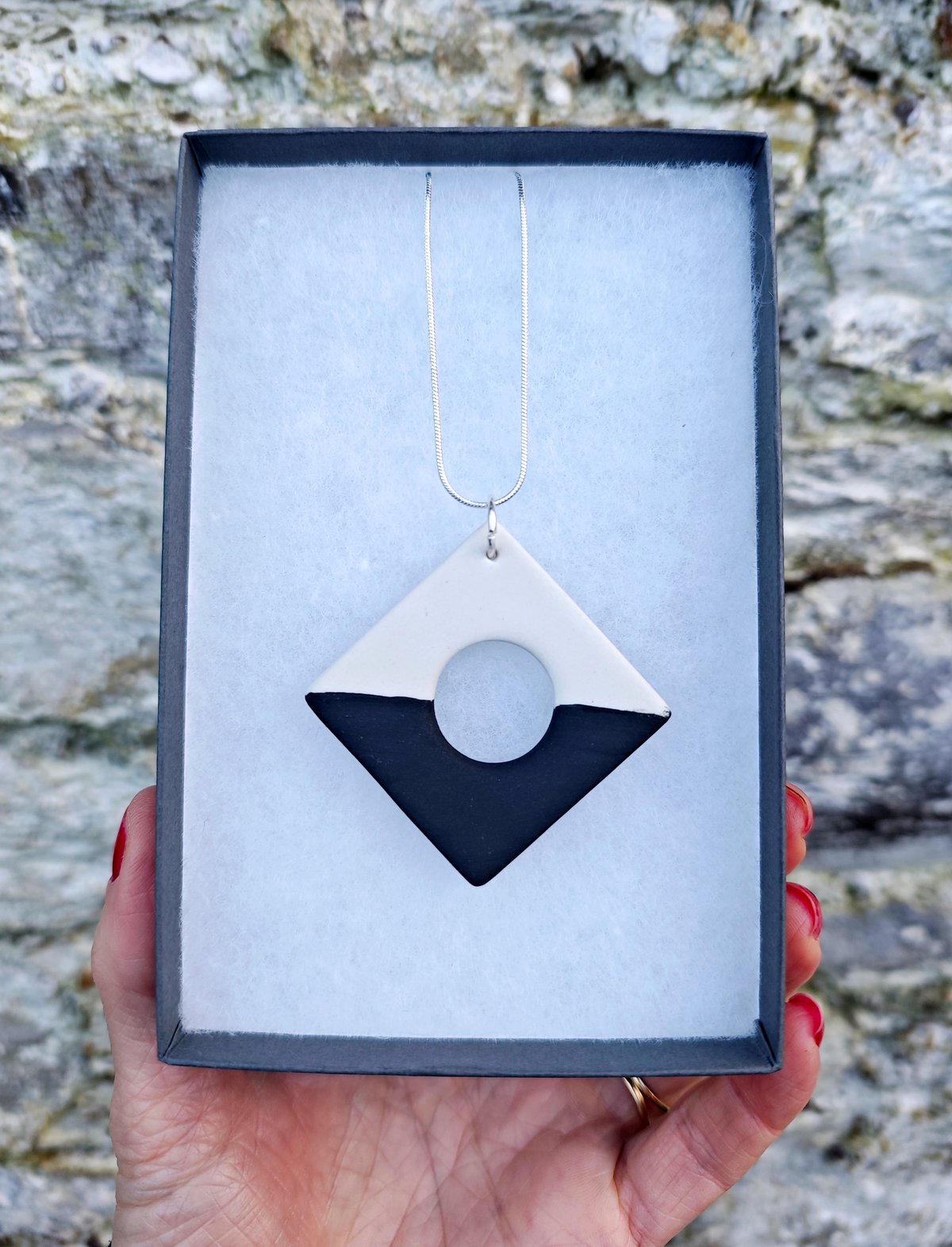 Image of Black/White Diamond Pendant