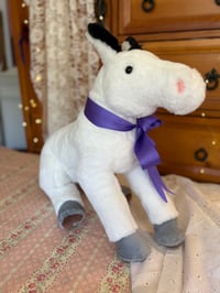 Image 3 of Flip-Flop the White & Black Horse Plushie
