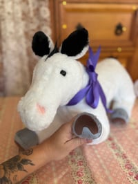 Image 2 of Flip-Flop the White & Black Horse Plushie
