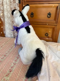 Image 4 of Flip-Flop the White & Black Horse Plushie
