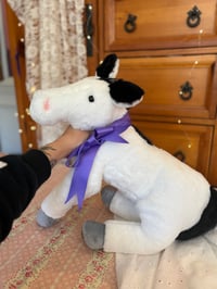 Image 1 of Flip-Flop the White & Black Horse Plushie