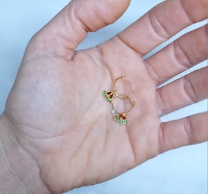 Image of Clandestine - *NEW* - Collier & petites Créoles Pastèque, Oxydes de Zirconium