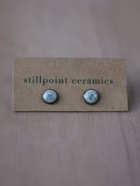 Image 1 of Porcelain stud earrings - grey/blue