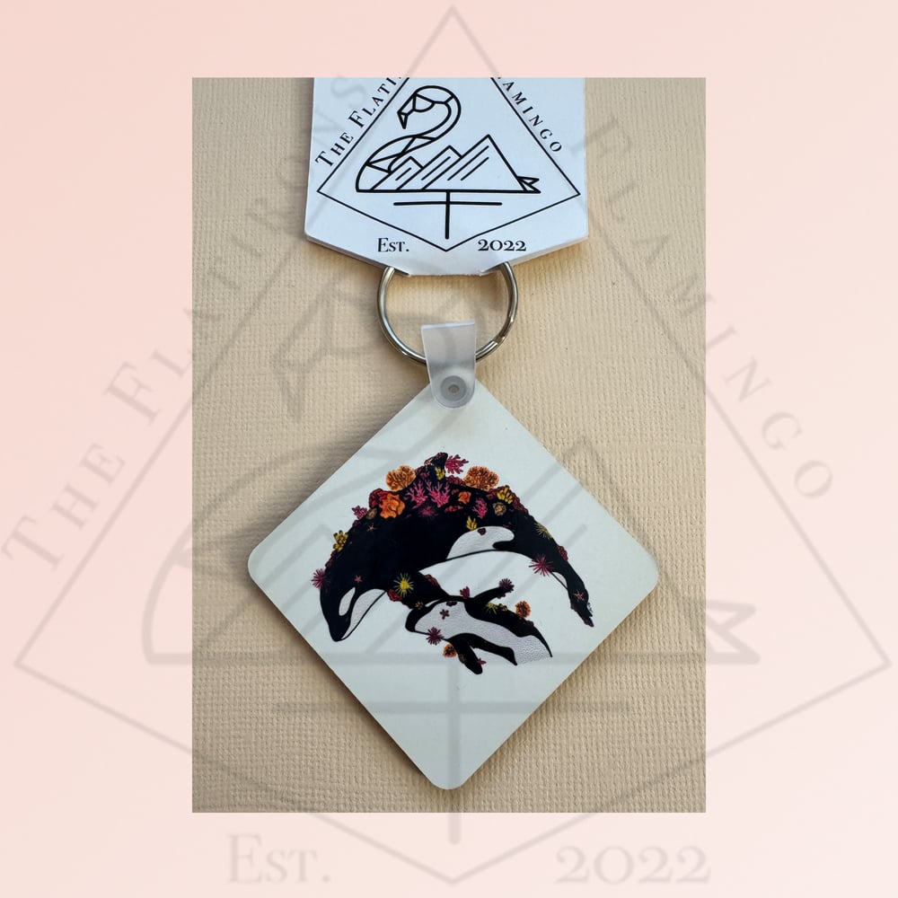 Image of Orca and Rubies- Keychain