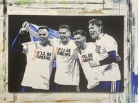 4 SCORERS SCOTLAND DENMARK ORIGINAL PAINTING