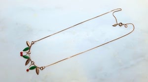 Image of Les Cerises - Collier et Boucles Branche de Cerisier - Doré Or Rose