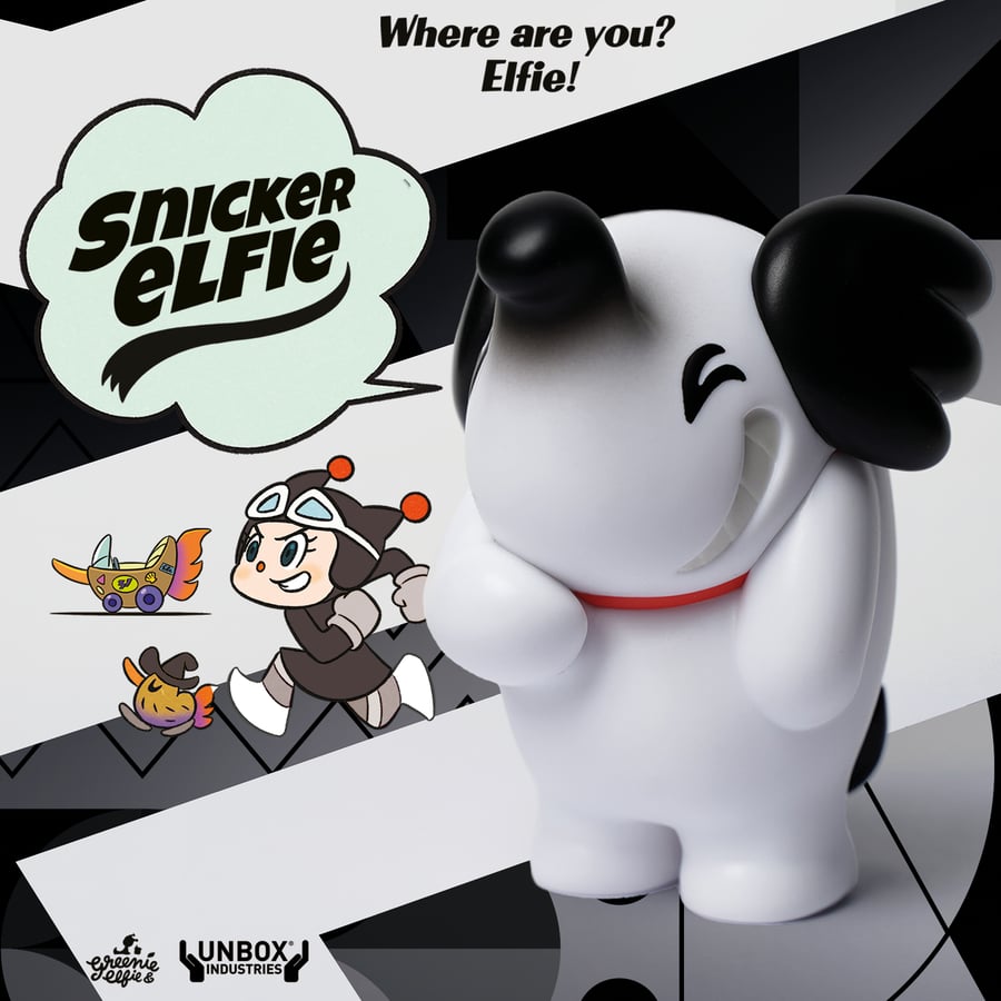 Image of SNICKER ELFIE BLACK & WHITE