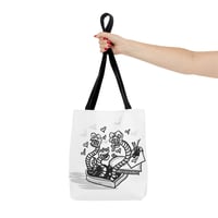 Image 4 of Tote Bag — I Love Book Worms Horror Zine Illustrated Tote