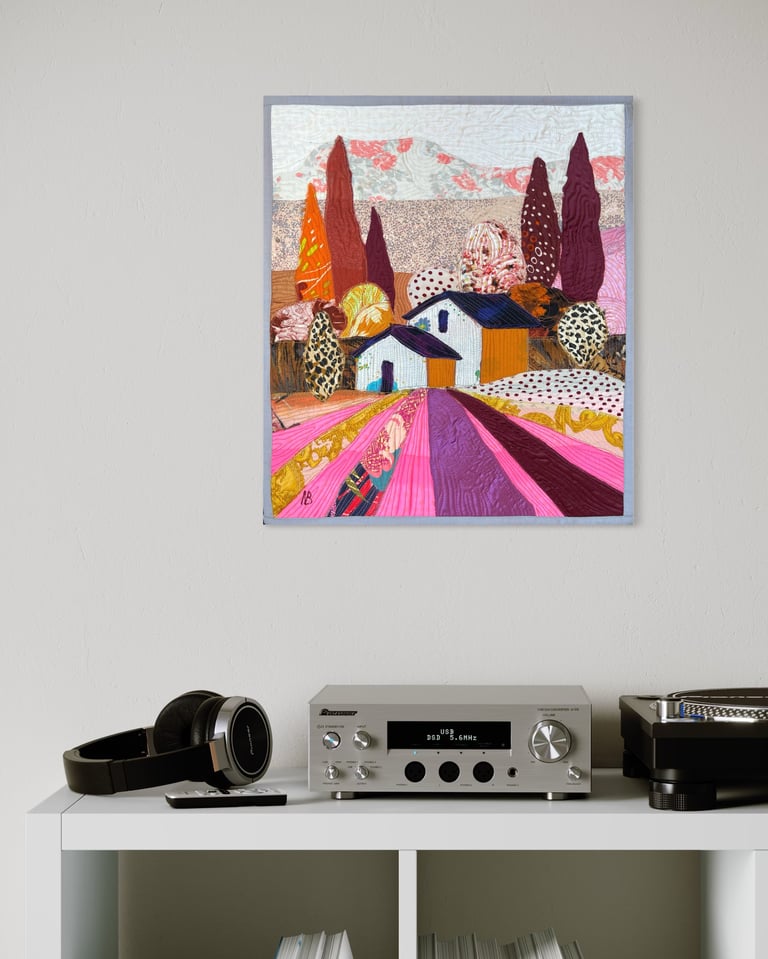 Autumn symphony - art quilt painting, 51x44 cm Image 4