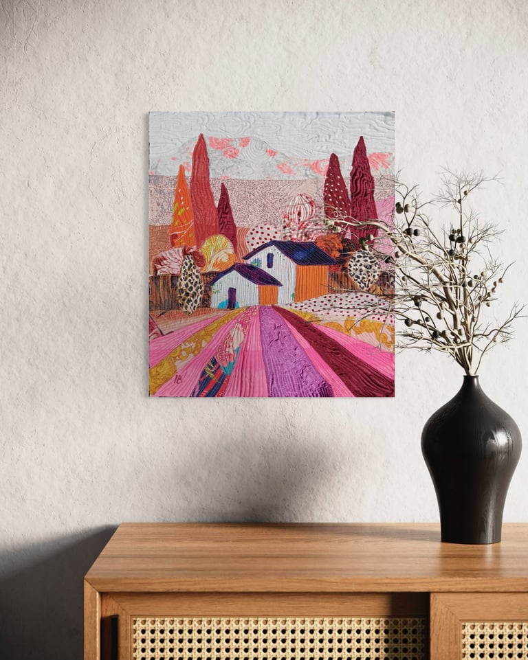 Autumn symphony - art quilt painting, 51x44 cm Image 7