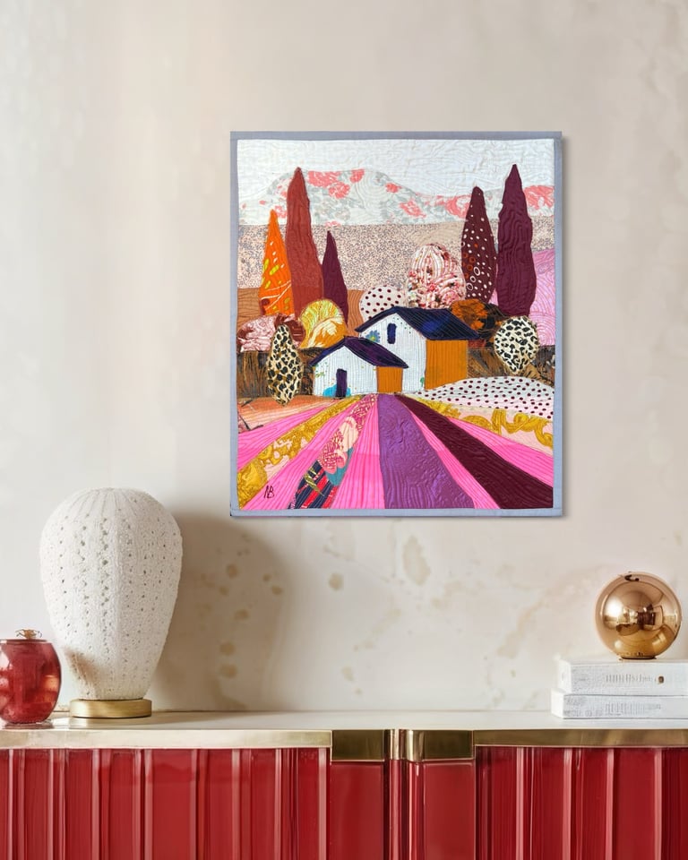 Autumn symphony - art quilt painting, 51x44 cm Image 8