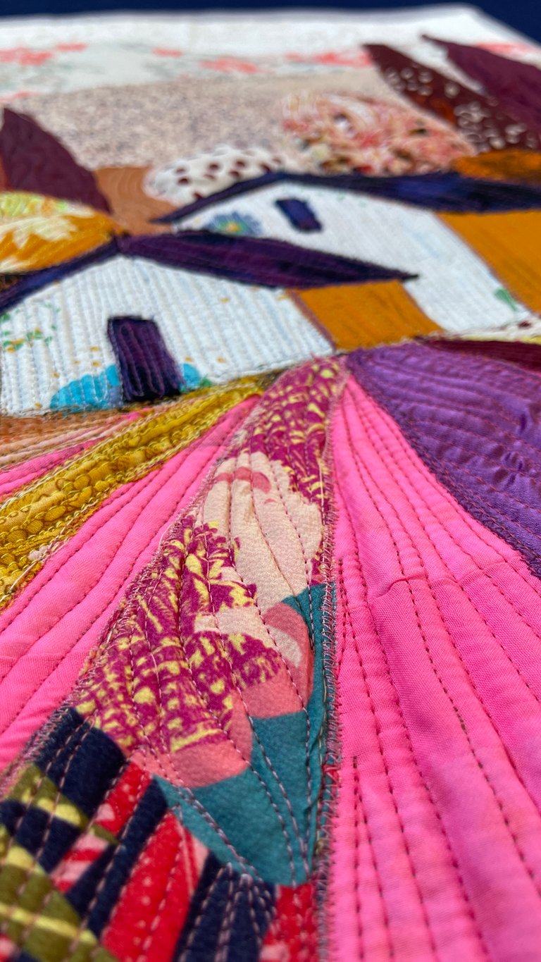 Autumn symphony - art quilt painting, 51x44 cm Image 6