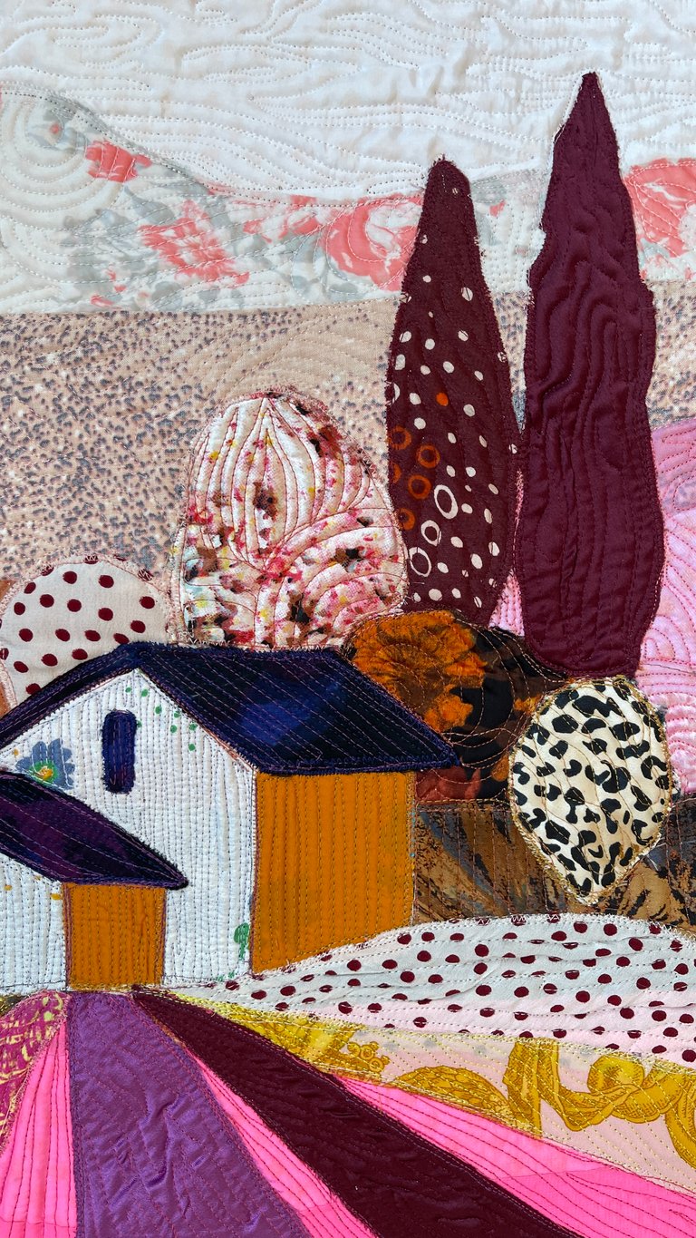 Autumn symphony - art quilt painting, 51x44 cm Image 3