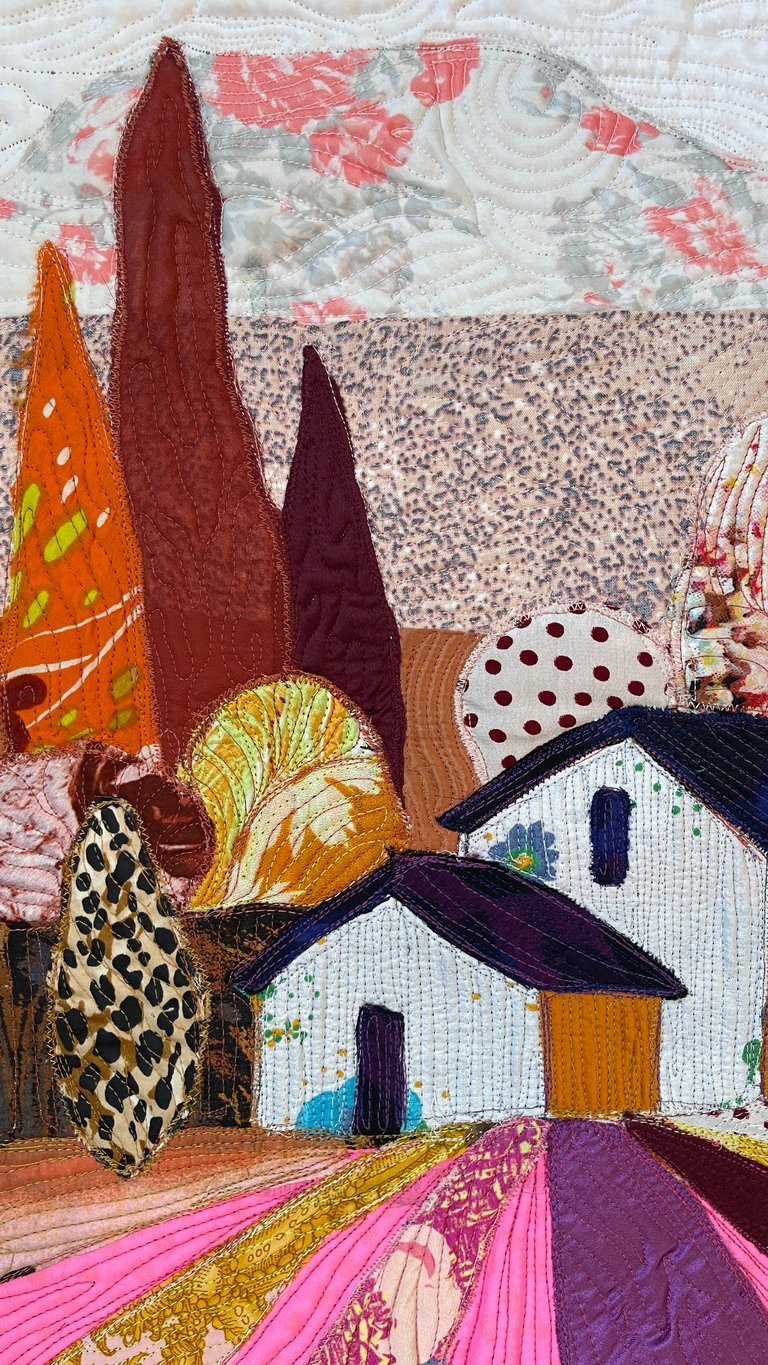 Autumn symphony - art quilt painting, 51x44 cm Image 2