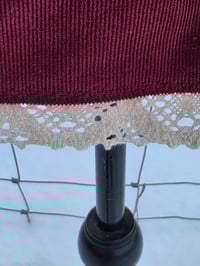 Image 3 of Child Sized Upcycled Cotton Patchwork Apron- Burgundy 