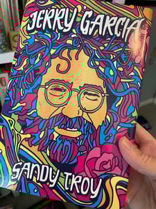 Image of Jerry Garcia Biography Book with Original Pencil Drawing by GIGART