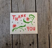 Image 1 of Thank You Floral Risograph Greeting Card