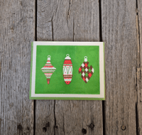 Image 1 of Christmas Bulbs Risograph Greeting Card