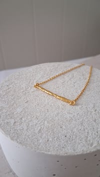 Image 2 of  24ct gold plated Nerth~ strength bar necklace 