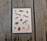 Image 1 of Bug Party Risograph Greeting Card