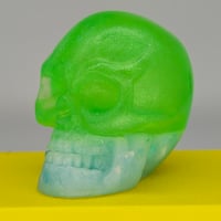 Image 1 of V7 skull- squall/neon green.