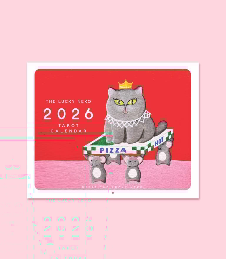 The Lucky Neko 2026 Tarot Calendar 