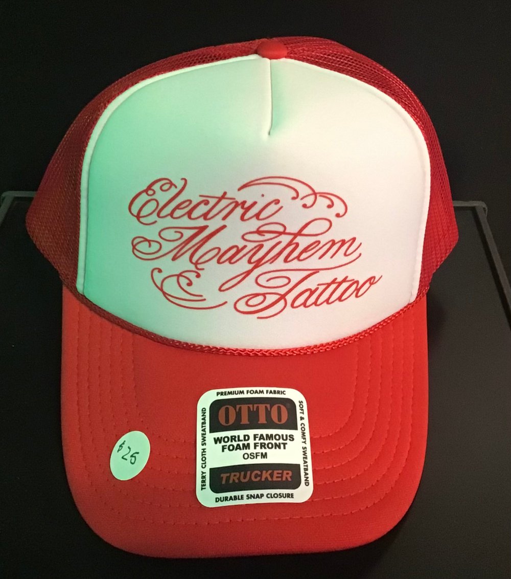 Red trucker hat 