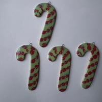 Image 2 of Wintergreen + Red Candy Cane Ornament 