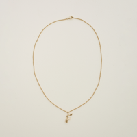 Image 4 of Ribbon Letter Pendant Necklace, 14K & 18K Gold