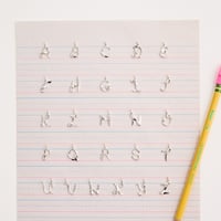 Image 3 of Ribbon Letter Pendant Necklace, 14K & 18K Gold