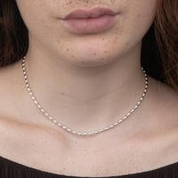 Image 2 of Small Grain Necklace, Sterling Silver