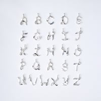 Image 3 of Ribbon Letter Pendant Necklace, Sterling Silver