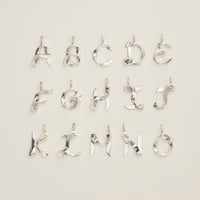 Image 1 of Ribbon Letter Pendant Necklace, Sterling Silver