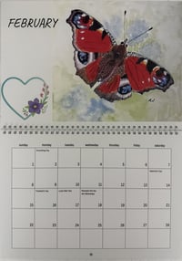 Image 2 of 2026 Wall Calendar: Watercolor Butterflies