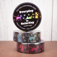Image 2 of "Everyday is Caturday" Cat Rainbow Washi Tape