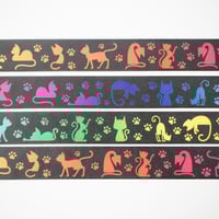 Image 3 of "Everyday is Caturday" Cat Rainbow Washi Tape
