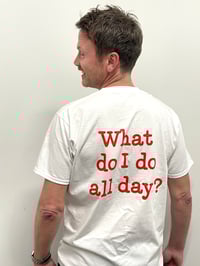 Image 5 of Richard Scarry inspired "Hello I'm a graphic designer" white t-shirt