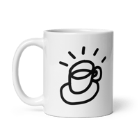 Image 3 of Tacita negra sobre taza de café blanca