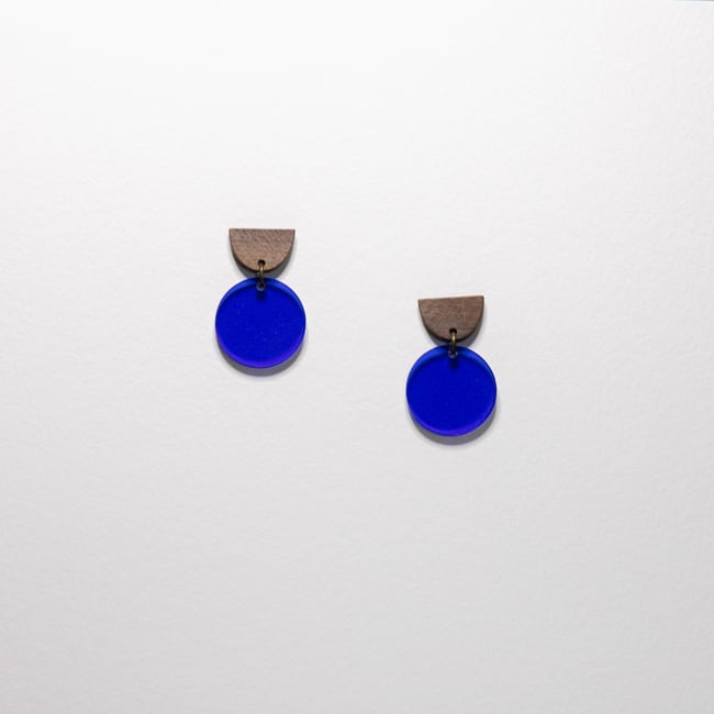 Shadows in Color Earrings - Wood & Acryl